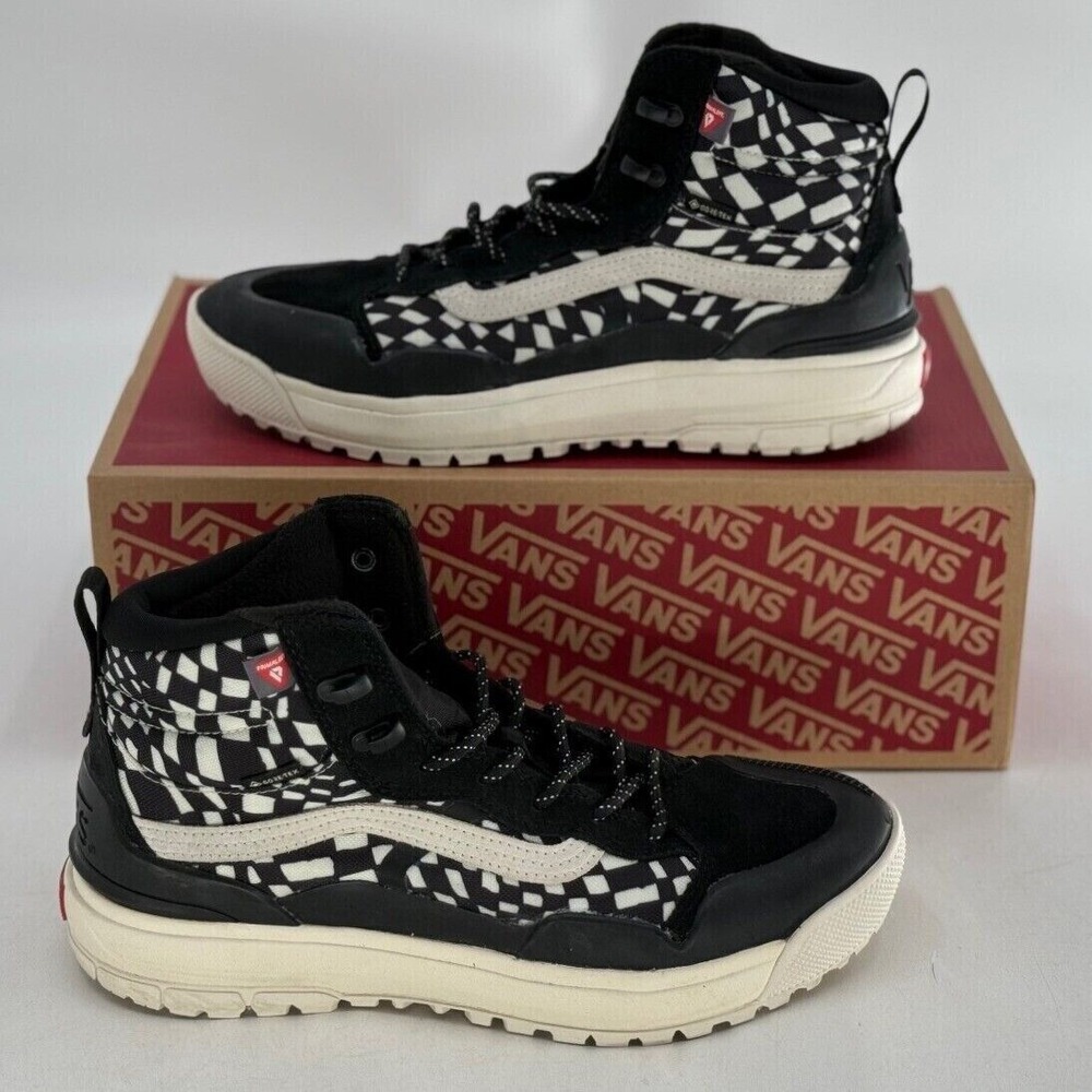 Vans Sneaker UltraRange EXO Hi GORE-TEX® MTE-2 Black Warped Check Men's 7 New